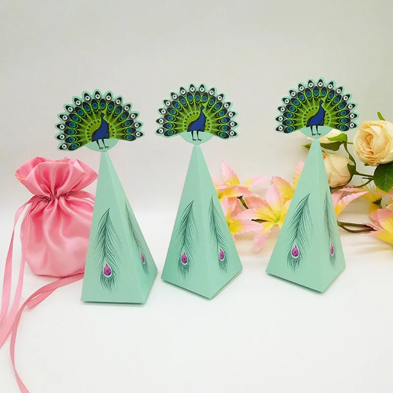 Креативные павлиньи свадебные коробки конфет рождественские упаковочные для