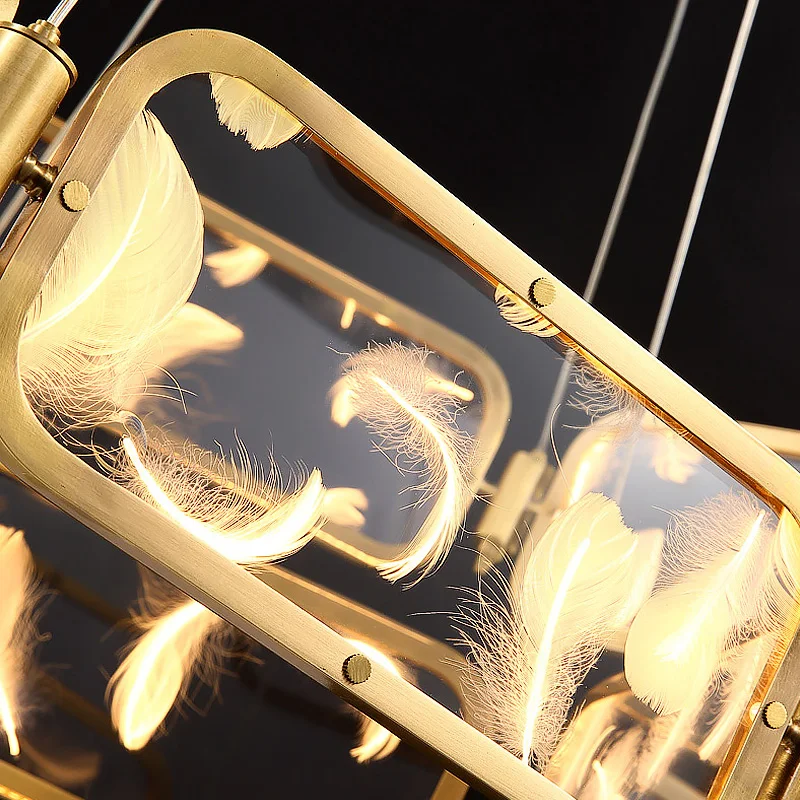 Современная круглая хрустальная люстра FKL светильник в виде пера лампа для