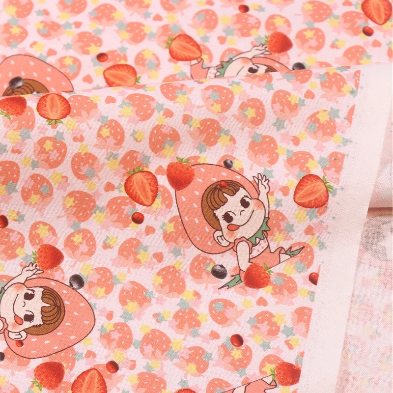 1 ярд тонкая хлопчатобумажная ткань с принтом клубники сделай сам Лоскутная