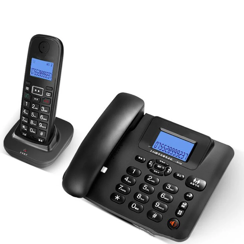 2 4g cordedcordless phone system with 1 handset answering machine 3 way conference 300m long range wireless telephone free global shipping