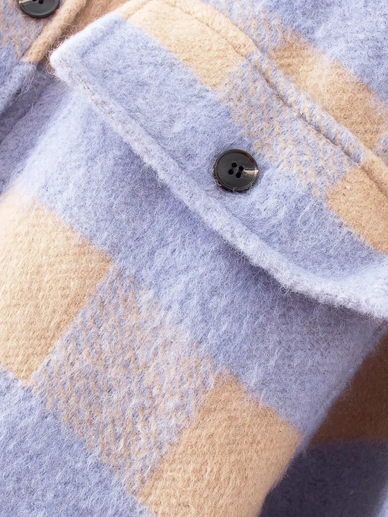 

Fashion purple plaid shirts women plus size blouse casual plaid top female long shirt jacket female 2021 streetwear