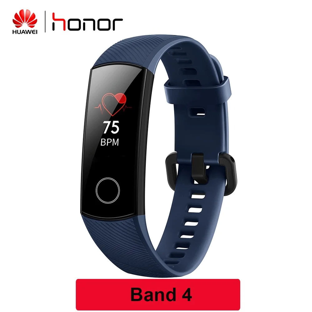 blue band4 huawei Honor Band 4 Band 5 Smart Wirstband 50m водонепроницаемый фитнес-трекер монитор сердечного ритма во время сна оснастка умный Браслет - Цвет: blue band4