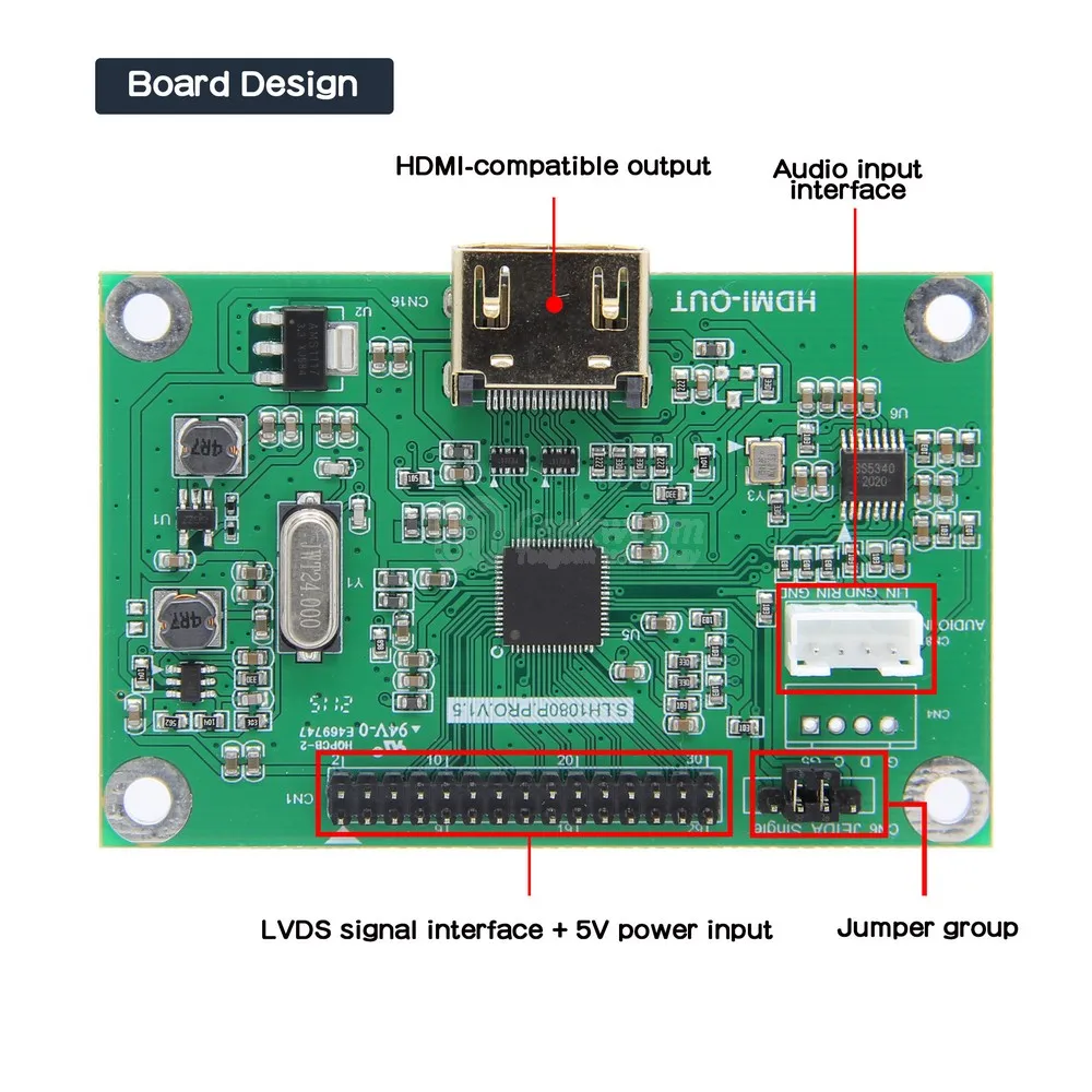 Конвертер платы адаптера LVDS в HDMI совместимый с разрешением 1080P 720P|lvds to hdmi|lvds hdmilvds