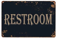 wostod restroom vintage metal sign bathroom door signs for offices businesses restaurants 8x12 inch