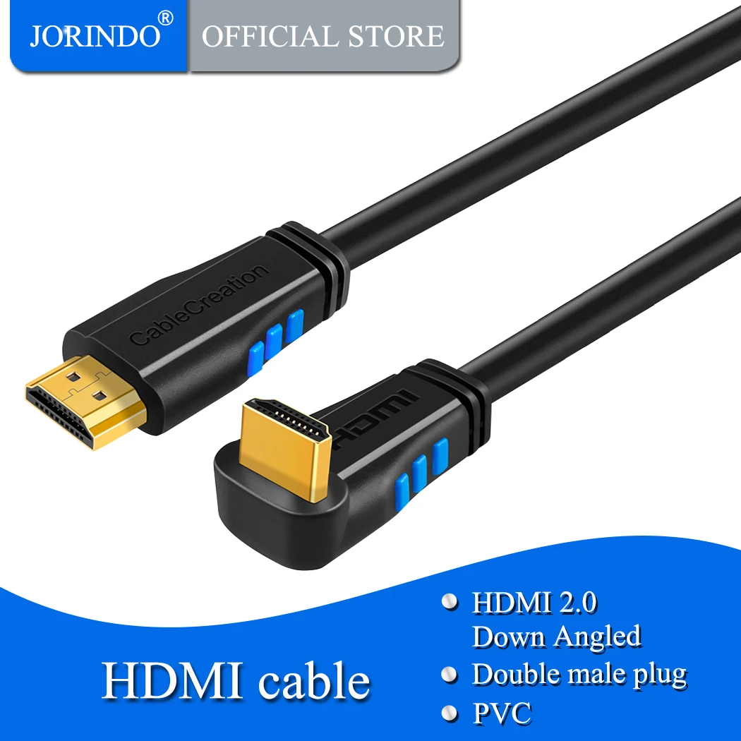 Кабель HDMI 2 0 jorinдо 4K (60 Гц) вниз угол 90 градусов кабель с позолоченным разъемом