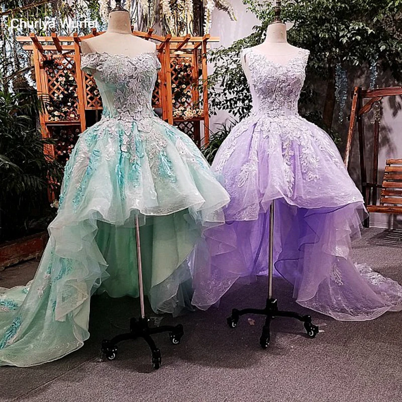 LS00160 Короткая передняя длинная задняя вечерняя одежда 2018 зашнуровать назад