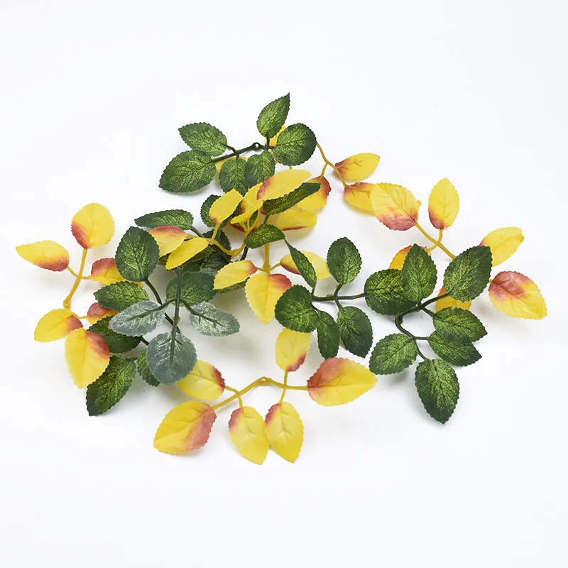 

20 Pieces Silk Roses Leaf Christmas Leaves Artificial Plants Decorative Flowers Wreaths Wedding Home Decoration Accessories