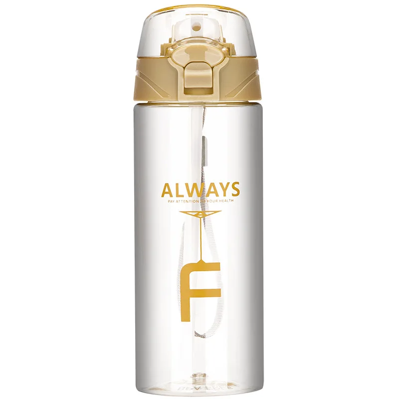 

Environmentally Friendly Products Waterbottle with Straw Trinkflasche Gobelet Plastique Creative and Simple Letter Pop Lid 2021