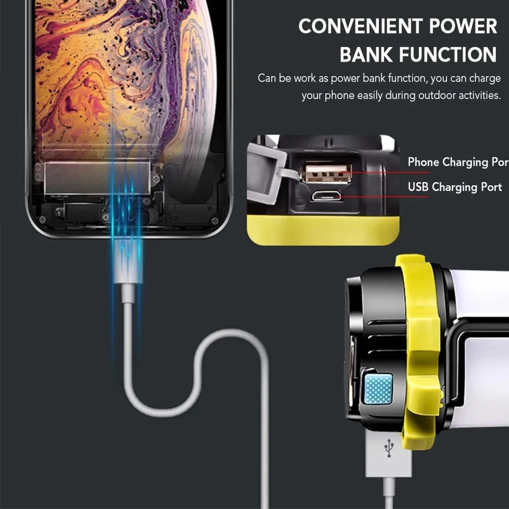 

LED Camping Lantern Portable Emergency Flashlight Hurricane Lights Hanging Rechargeable USB Charging Cable for Hiking Outdoor