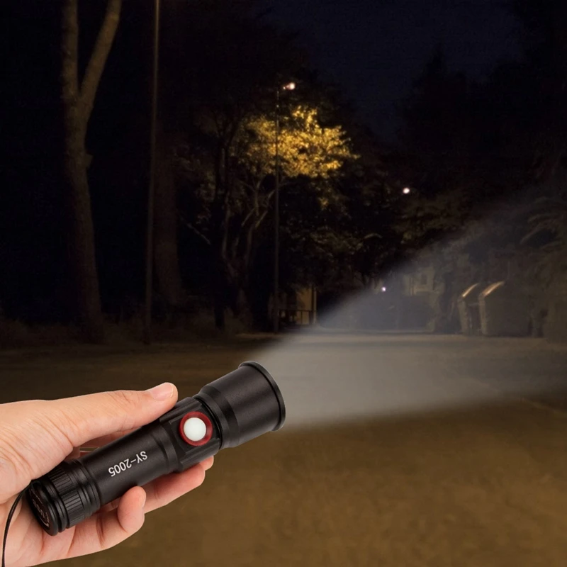 

Mini Strong Light Flashlight XHP50 LED Flashlight Built-in Battery USB Rechargeable Zoom Portable Household Lighting