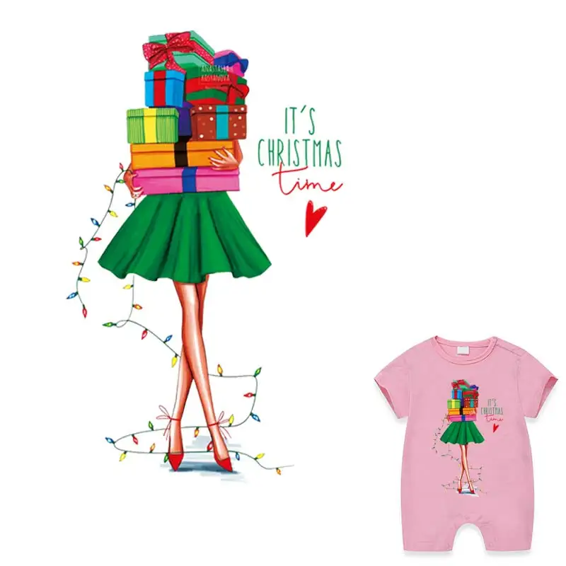 Рождественский подарок пластырь для одежды термопереводные наклейки модные Diy