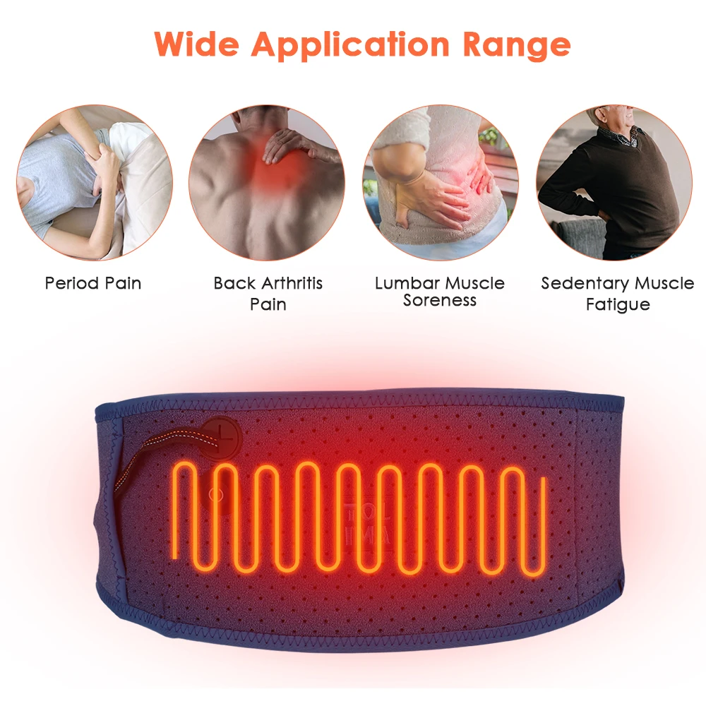 

Lumbar Support Belt Magnet Therapy Electric Heating Warm Lower Back Lumbar Spine Brace Protection Waistband Waist Pain Relief