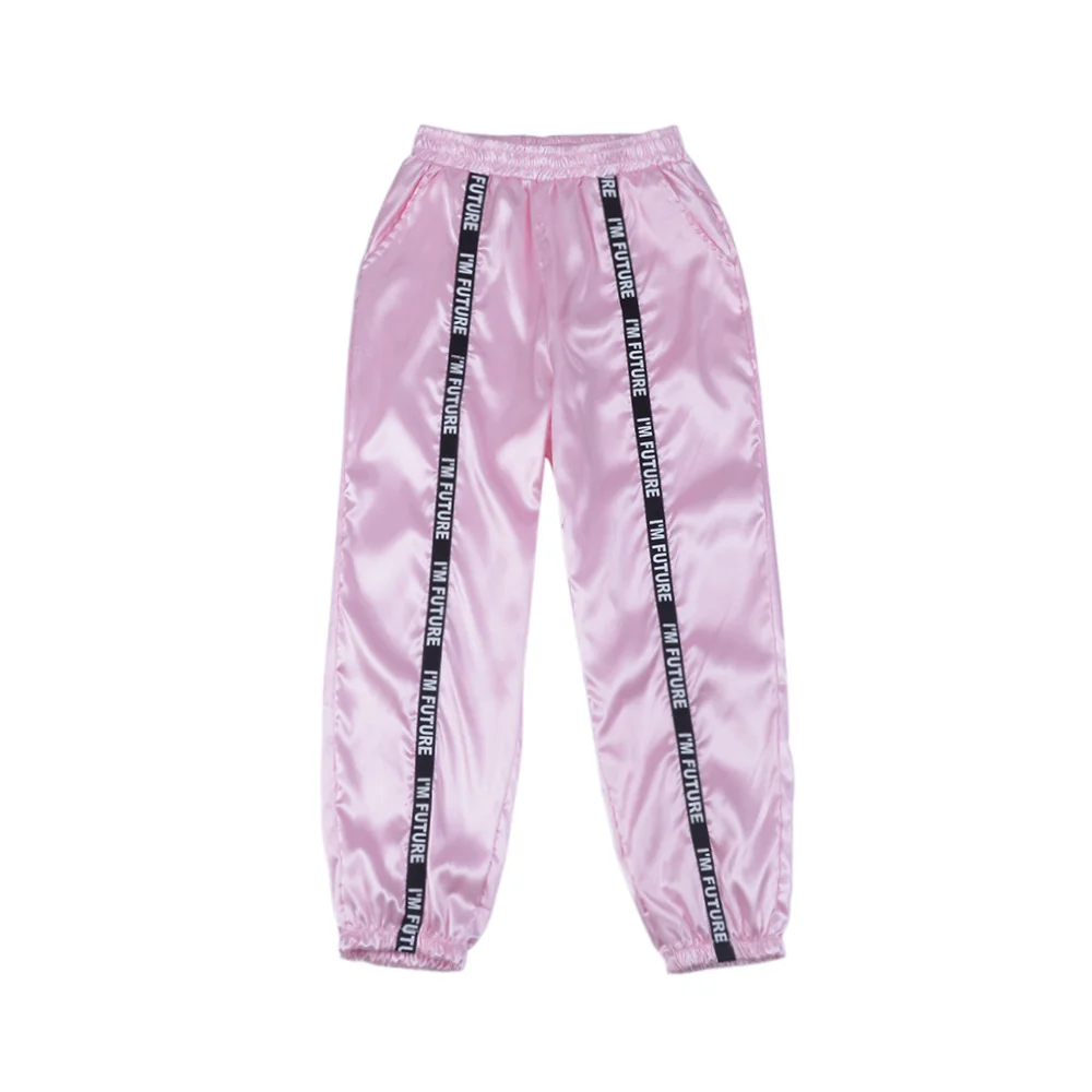 

2021 Women Summer Satin Cargo Pants Women Loose Casual Sport Women Joggers Streetwear Cargo Pants Women Hip Hop