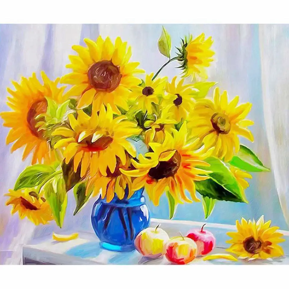 

NEW 5D DIY Diamond Paint Custom Sunflower Full Inlay with Diamond Art Crafts Cross stitch Kit Crystal Home Decor Children's Gift
