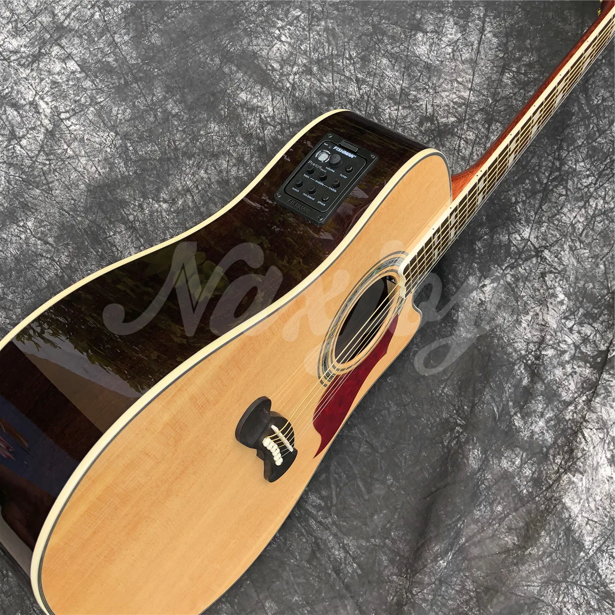 Акустическая гитара 41 дюйм из твердой ели Cutaway Songwriter задняя и боковая студийная