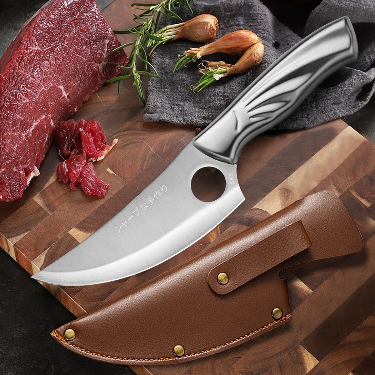 Stainless Steel Boning Knife Kitchen Chef knife Meat Cleaver Outdoor Camping Cooking Cutter Butcher kitchen Tool | Дом и сад