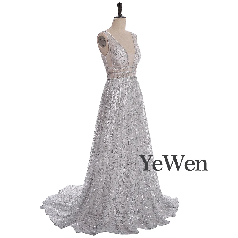 Элегантное вечернее платье сексуальное с V-образным вырезом Длинные вечерние