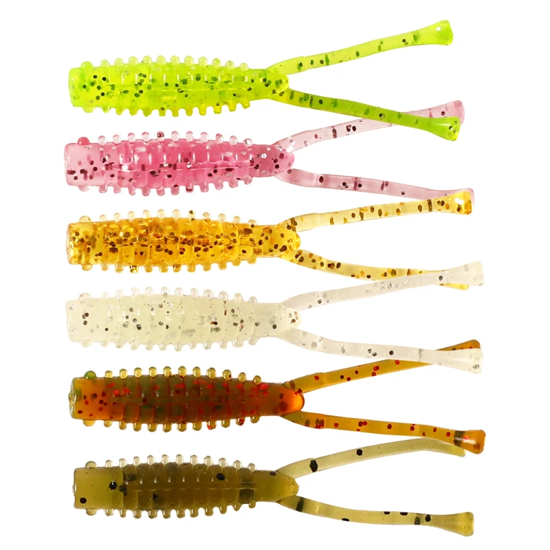 

20PCS Silicone Worm Soft Fishing Lure 4cm/0.4g Artificial Rubber Earthworm Baits Flexible Lures Trout Jig soft bait Perch Lure