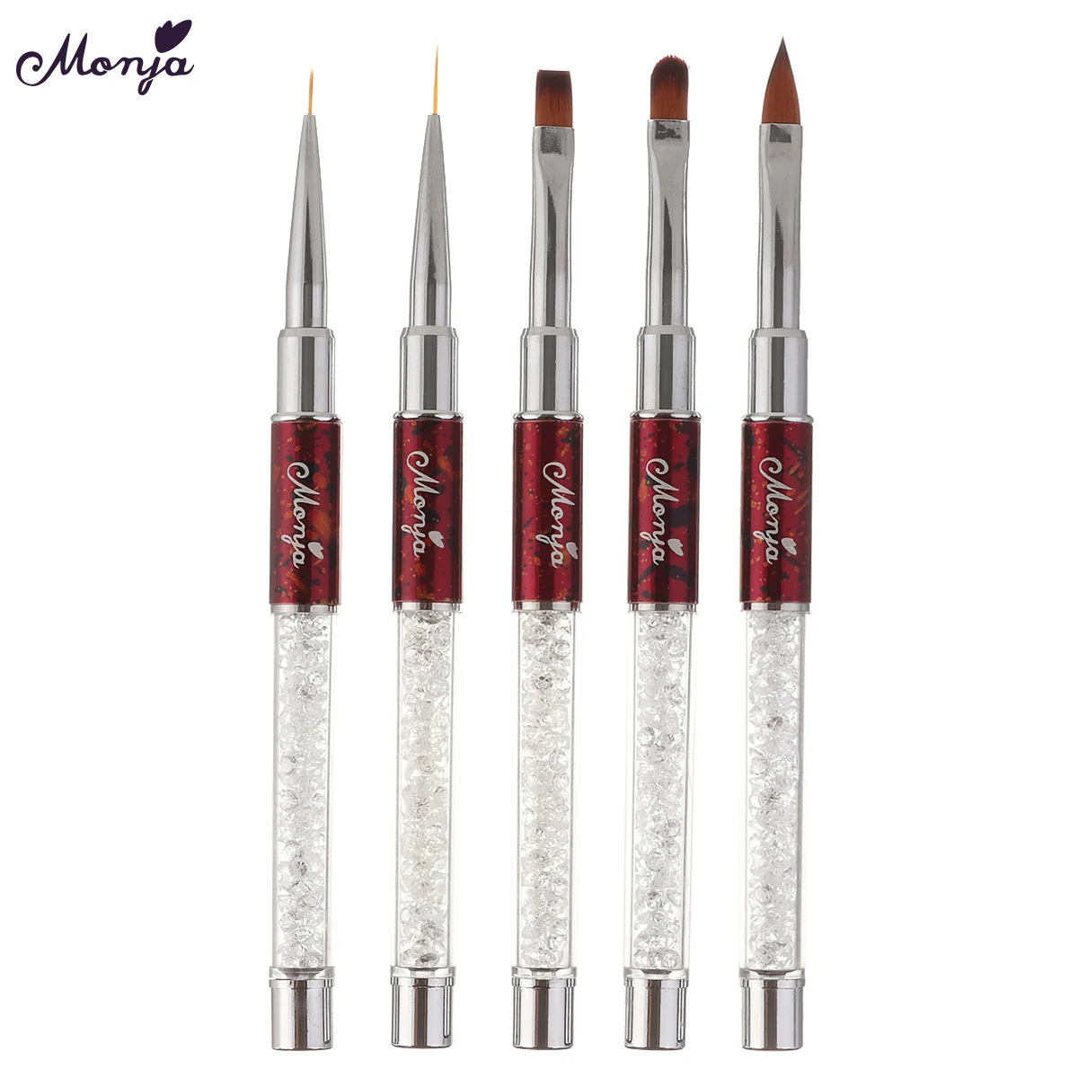 Кисть Monja Стразы для дизайна ногтей акриловый УФ гель наращивания кисточка
