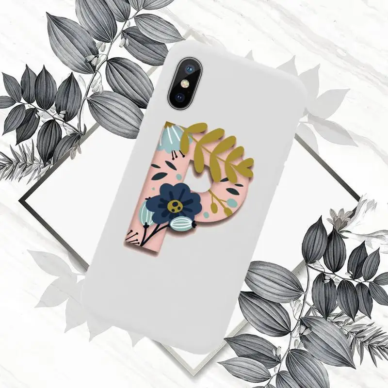 

Initials Flower initials A S Phone Case Candy Color for iPhone 6 7 8 11 12 s mini pro X XS XR MAX Plus