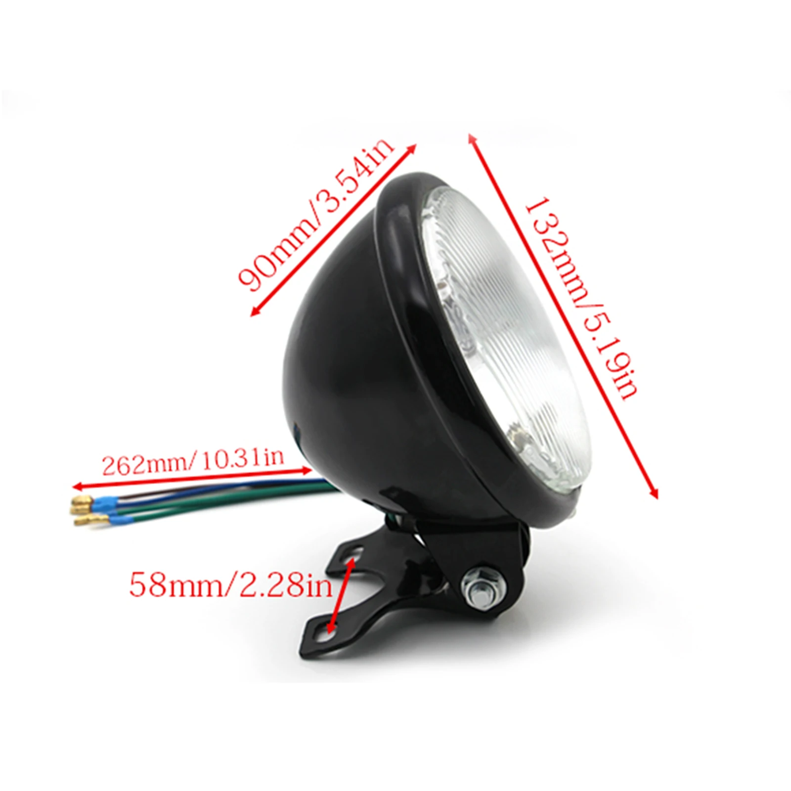 12V Universal 35W Retro Round Motorcycle Halogen Front Headlight With Head Lamp Bracket For CG125 GN125 Suzuki Honda Cafe Racer |