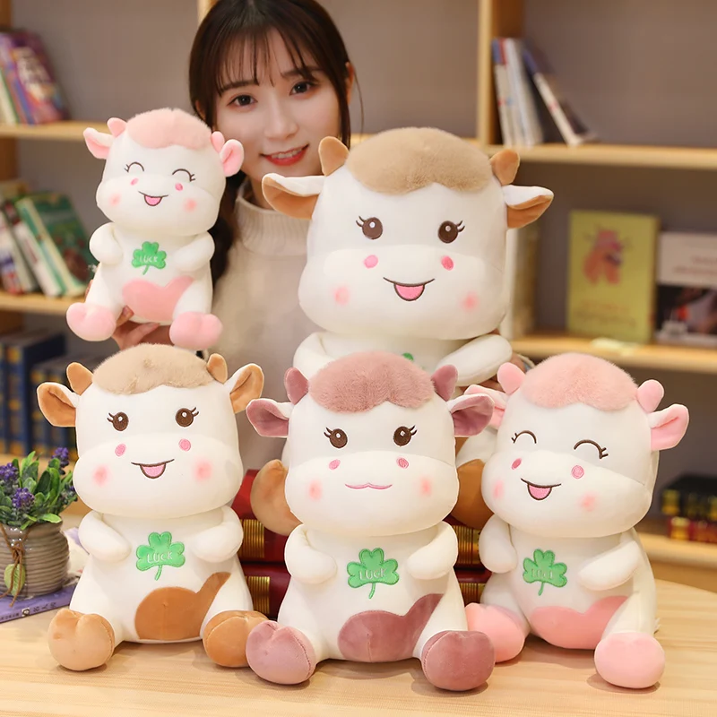 

1pc 23/30/40CM kawaii Sitting Cattle Plush Toys Lovely Stuffed Soft Cow Dolls Cute Cartoon Animal Toy for Children Baby Gift