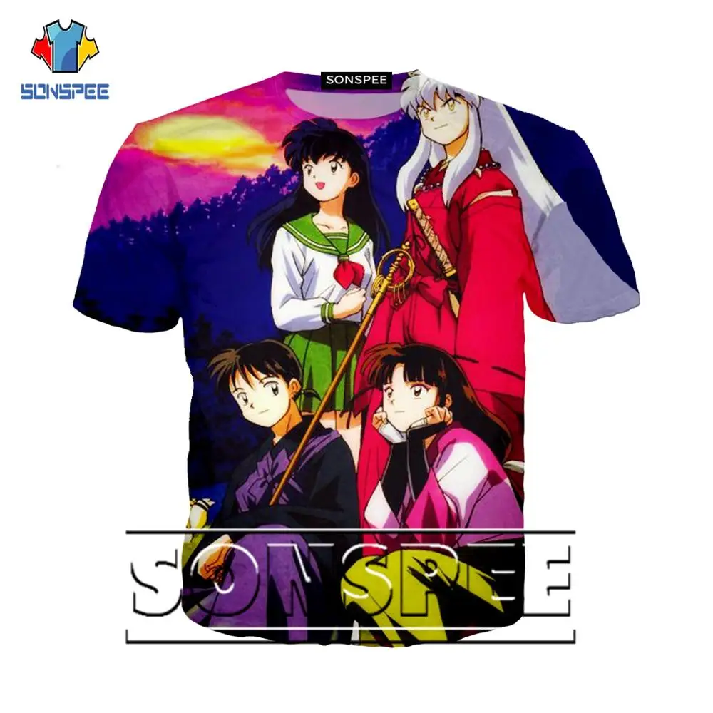 Мужские и женские футболки SONSPEE Anime Inuyasha Повседневные Дышащие винтажные мужские