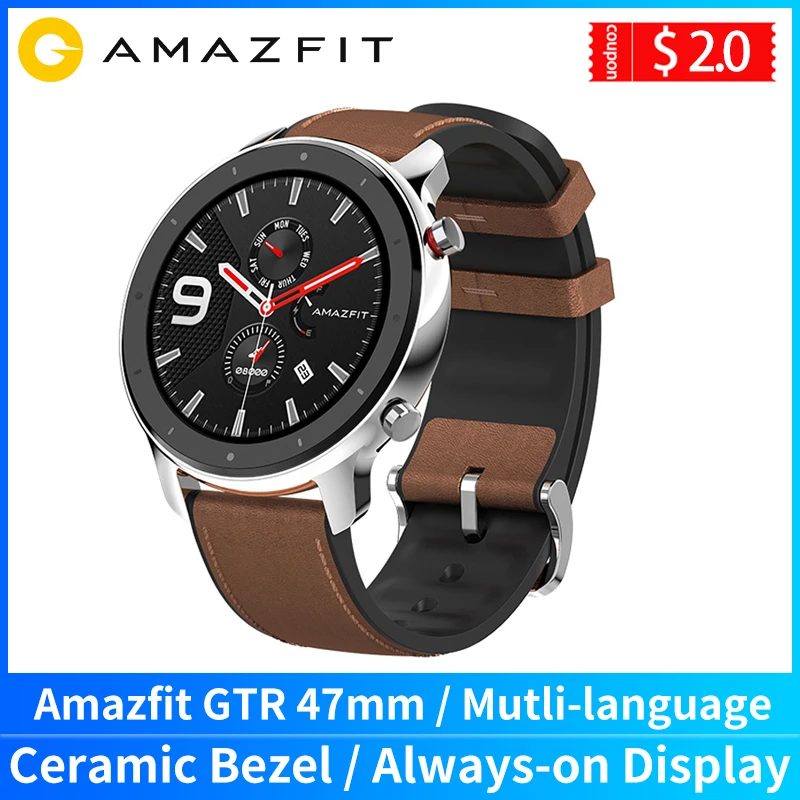 Amazfit GTR 47 мм Смарт часы 5ATM водонепроницаемые умные 24 дня батарея GPS управление