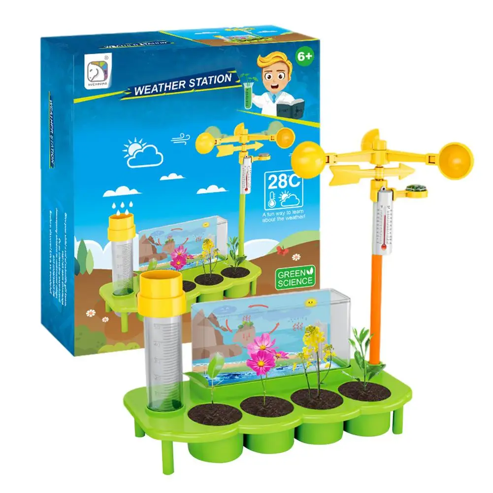 

Greenhouse Kids Science Experiment Kit Garden Plants Growing Toy Educational Toys Ecological Weather Station Monitoring Rainfall