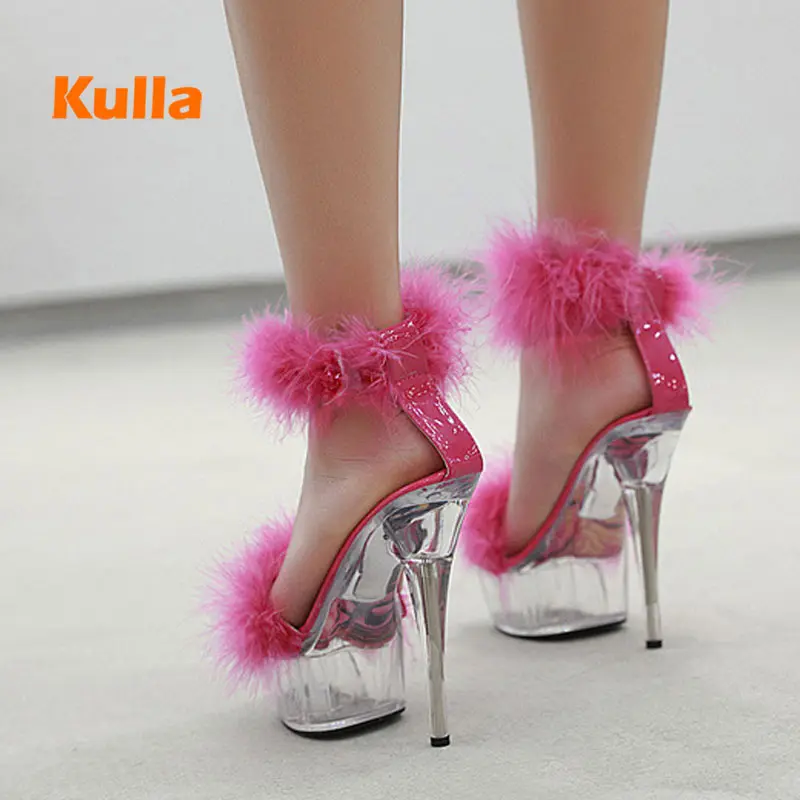 

New Pole Dance Shoes Women High Stripper Heels 15cm Sexy Mao Mao Shoes Platform High-Heeled Wedding Shoes Woman's Dancing Shoe