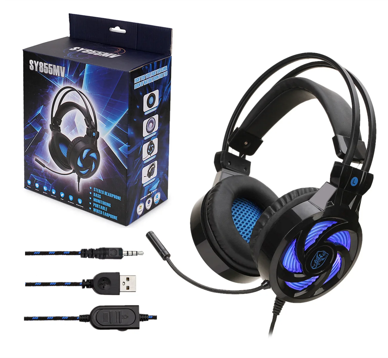 

SY855MV e-sports game headset for ps4 Laptop Switch dedicated static microphone