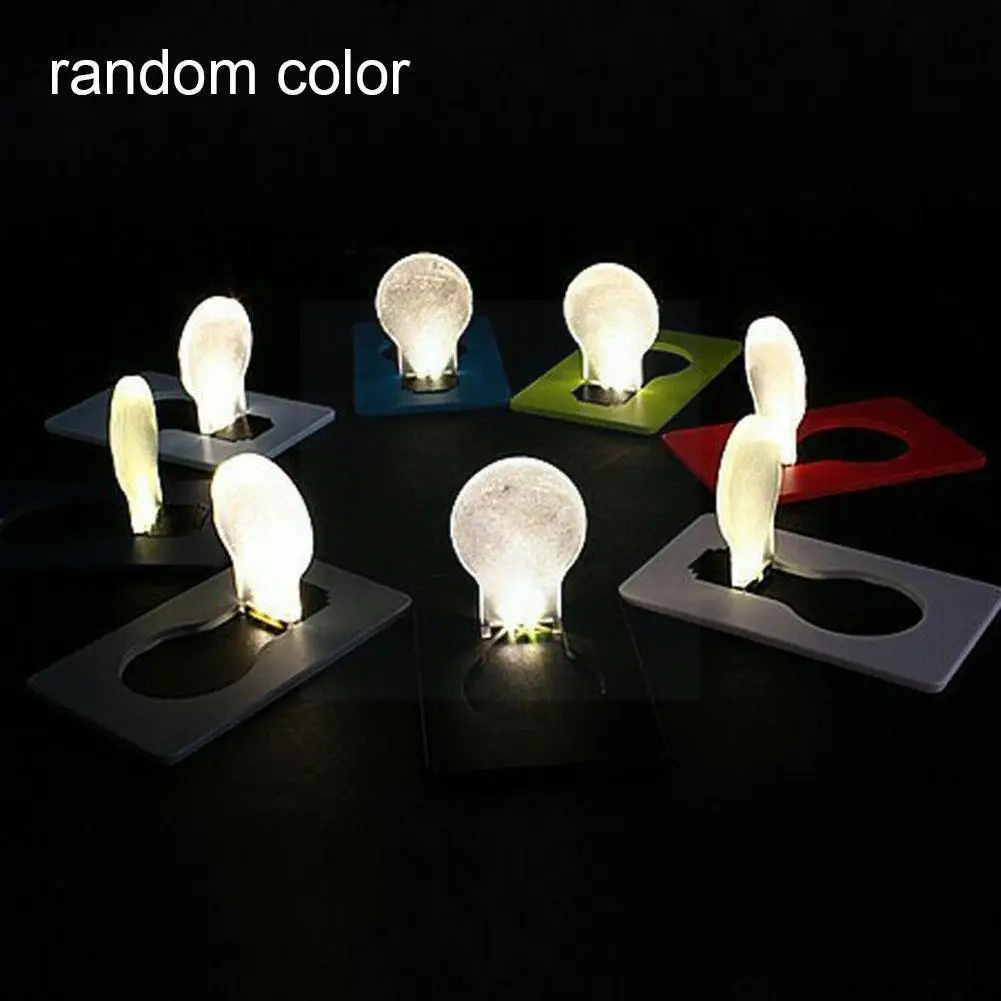 

White/yellow Light Portable Gifts Foldable Led Night Wallet Pocket Decor Bulbs Mini Cute Children Home Ultrath Light Credit D3e6