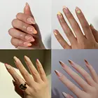 24 шт.кор. съемные цветные граффити миндаля накладные ногти для ног, беспроводные, накладные ногти, полного покрытия, накладные ногти пресс модные инструменты для маникюра