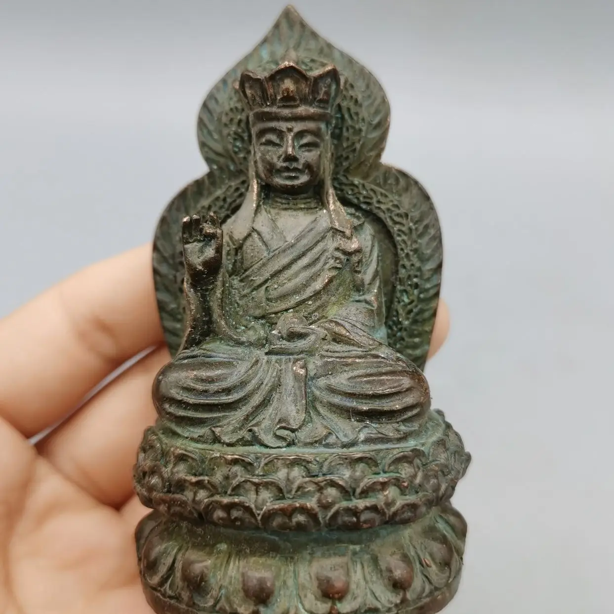 

China Elaborate Bronze Sculpture"Bodhisattva Buddha" Metal Handicraft Home Decoration#5