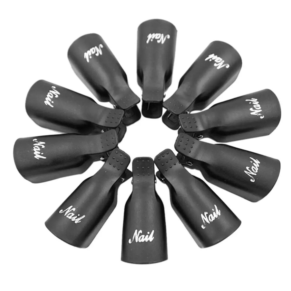 10 шт. Пластик лак искусство впитывающийся для Кепки зажим средство снятия УФ