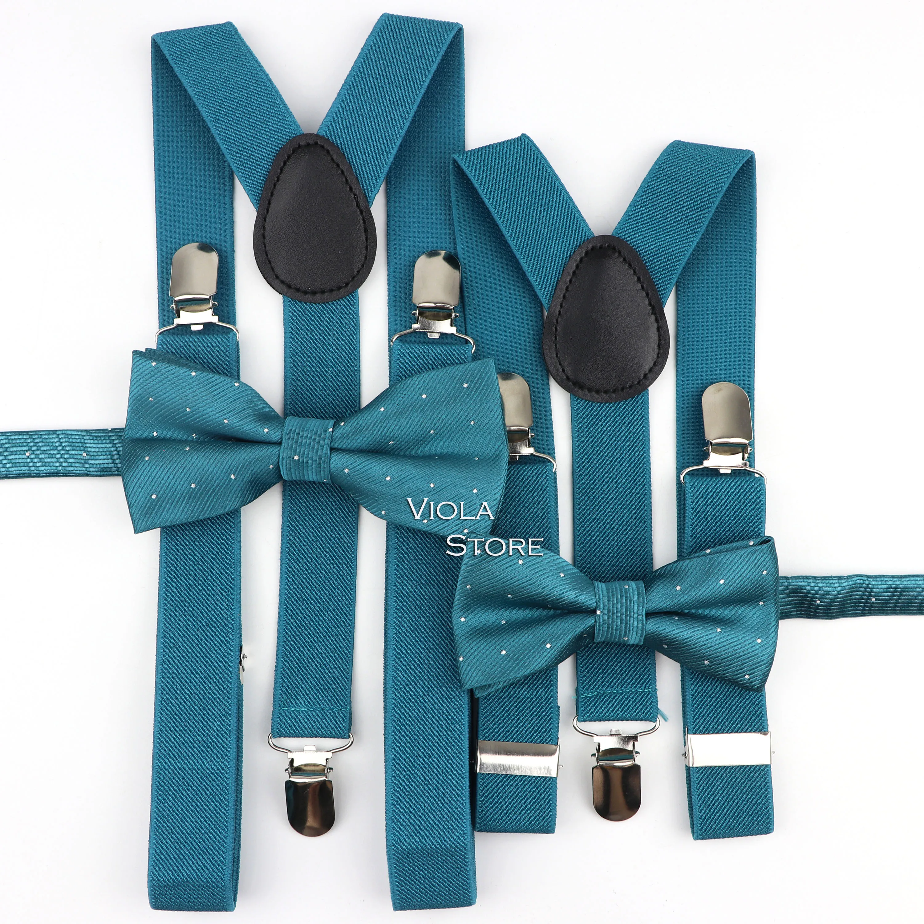 Мужские детские блестящие разноцветные подтяжки в горошек со звездой комплект