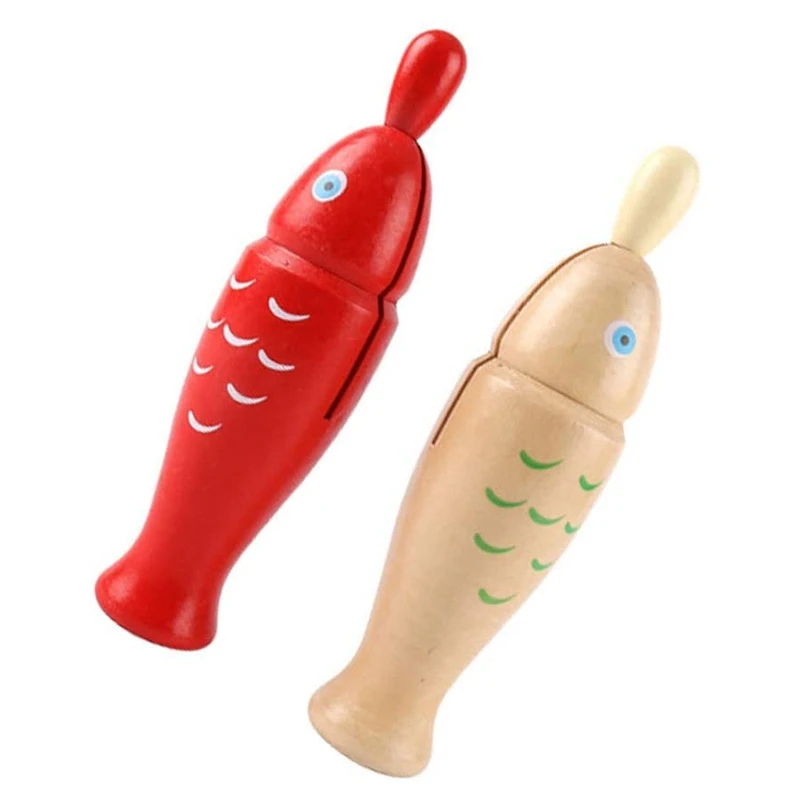 

2 Pcs Wooden Fish Toys Percussion Instrument Music Toys Educationa Toys for Kids Toddlers Stimulate the Kids Interest