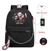 hot anime jujutsu kaisen boys girls usb fashion backpack kids teens school bags bookbag cartoon travel shoulder bags
