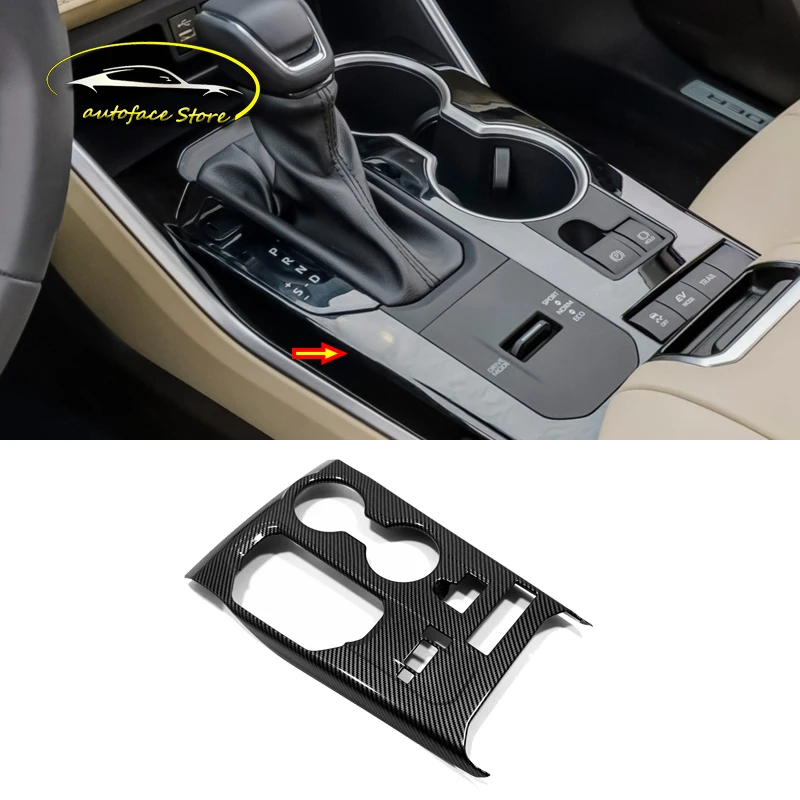 

ABS Carbon For Toyota Highlander Kluger 2022 Car Accessories Car Gear Shift Knob Frame Panel decoration Cover Trim Sticker