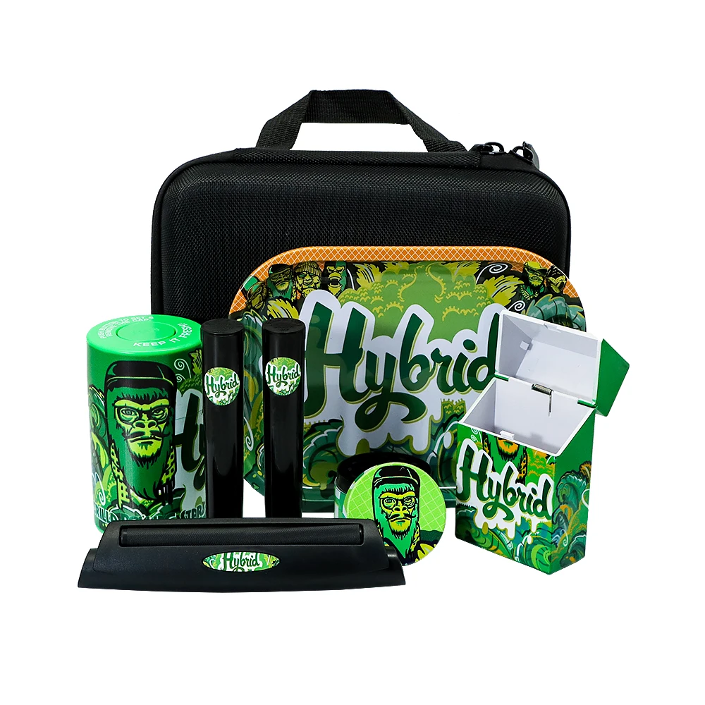 Gorilla Tobacco Kit Metal Grinder Plastic Airtight Herb Container Rolling Tray With Bag Machine Set | Дом и сад