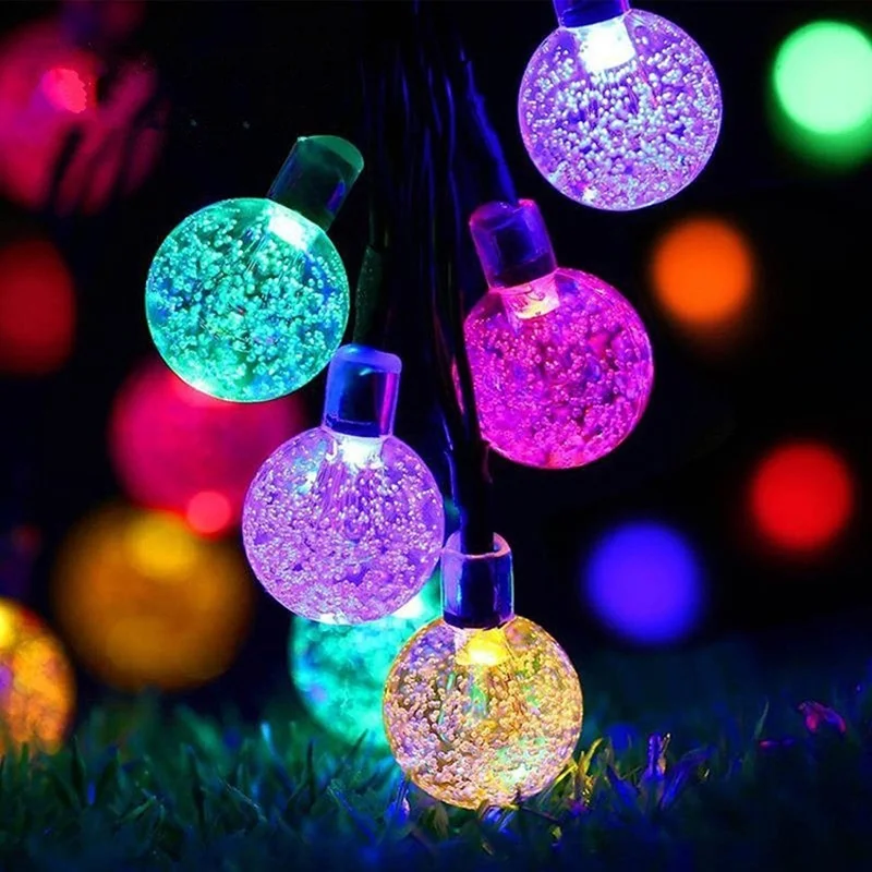 

5M 7M Solar Lamp Crystal Ball LED String Lights Flash Waterproof Fairy For Outdoor Garden Christmas Wedding Decoration