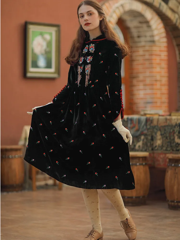 Оригинальный дизайн AIGYPTOS Весна-Осень женское винтажное элегантное тонкое черное