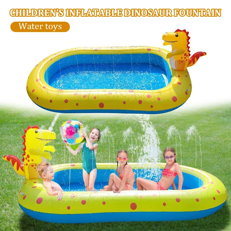 

New Inflatable Dinosaur Water Spray Pad Garden Yard Fun And Cute Swimming Pool Outdoor Pool Play Mat For Kids Piscina Infantil