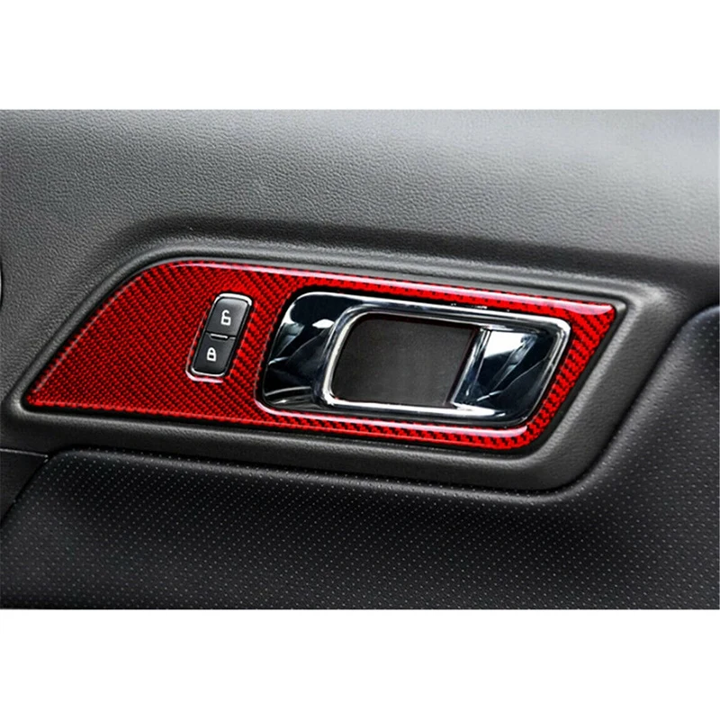 

Interior Mouldings for Ford Mustang Carbon Fiber Inner Handles Door Bowl Decorative for Ford Mustang 15-17 Car Sticker