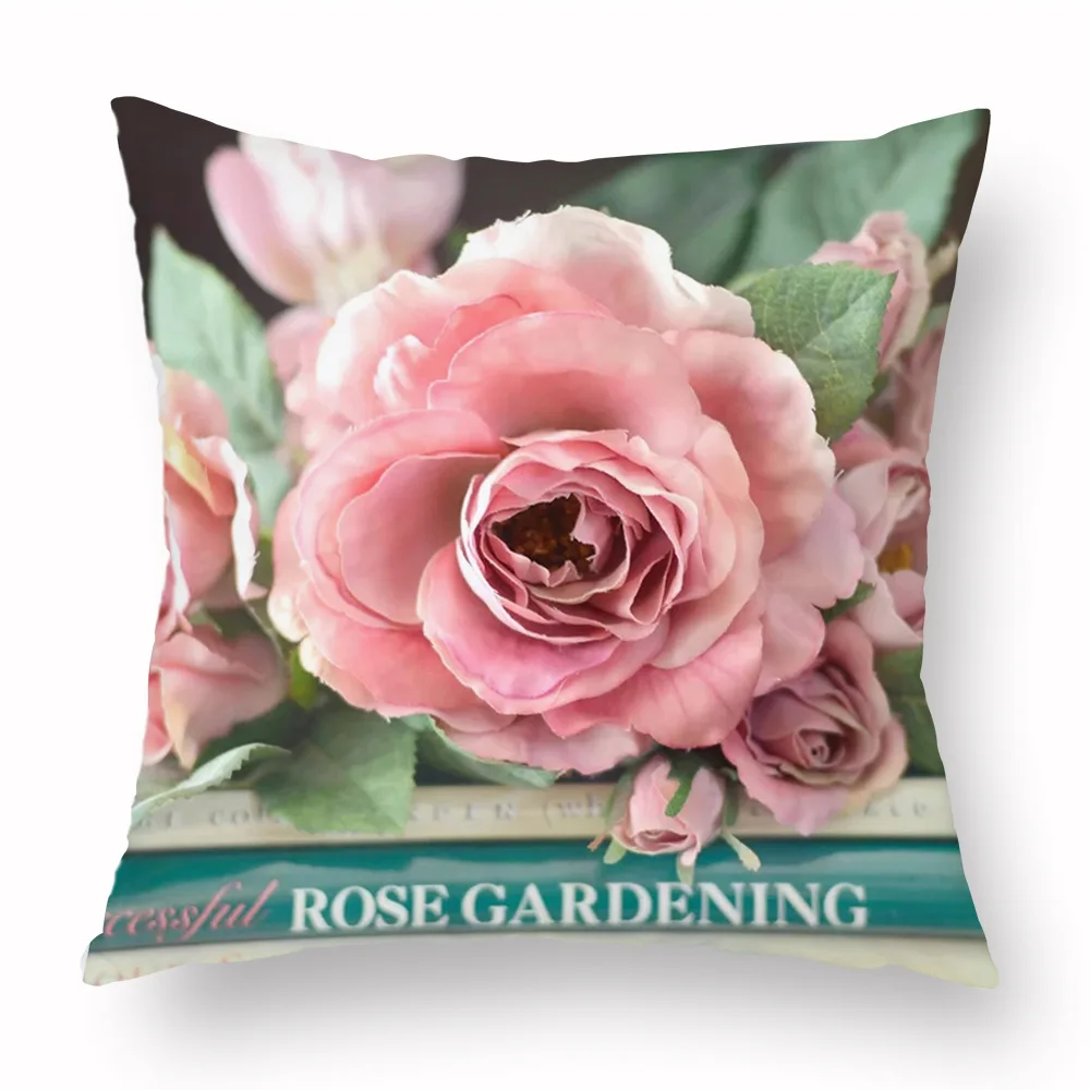 Чехол для подушки популярный чехол диванной 1 шт. роза цветок европейский стиль