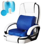 car seat cushion lumbar support pillow set gel enhanced home office chair back pain relief pad memory foam car massager pillow