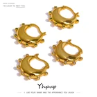 Модные золотые необычные серьги Yhpup, массивные металлические медные кубические циркониевые серьги для женщин, новый дизайн, ювелирные изделия в подарок