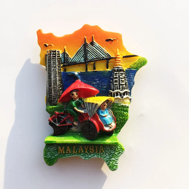 

QIQIPP Malaysia Creative Humanities Landscape Tourism Commemorative Crafts Manpower Sightseeing Tricycle Magnet Fridge Magnet
