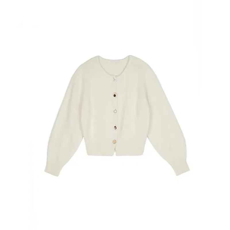 

Simple Soft Single Breast Design Long Sleeve Knit Cardigans Women Solid Slim Fit Spring Outwear Sweater Femme All-match Coat