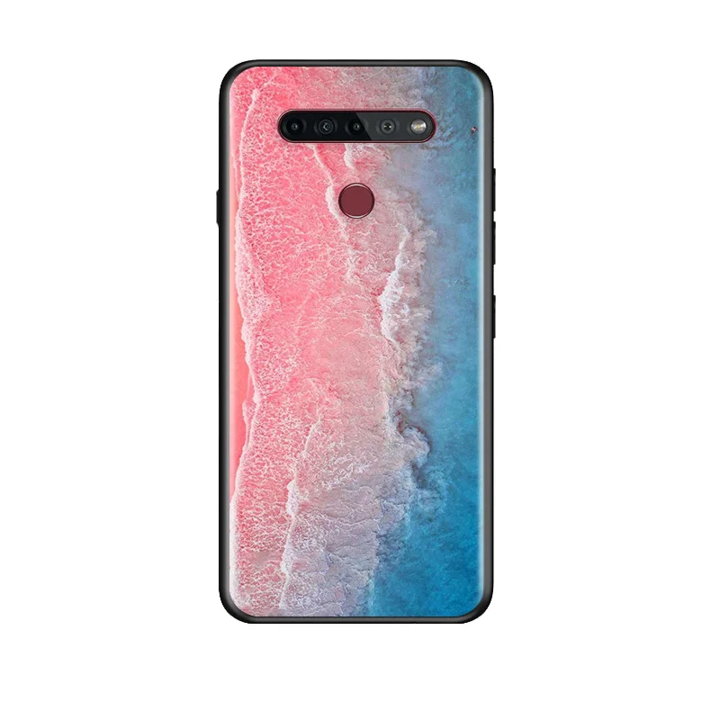 

Ocean Beach For LG G8 V30 V35 V40 V50 V60 Q60 K40S K50S K41S K51S K61 K71 K22 ThinQ 5G TPU Silicone Black Phone Case